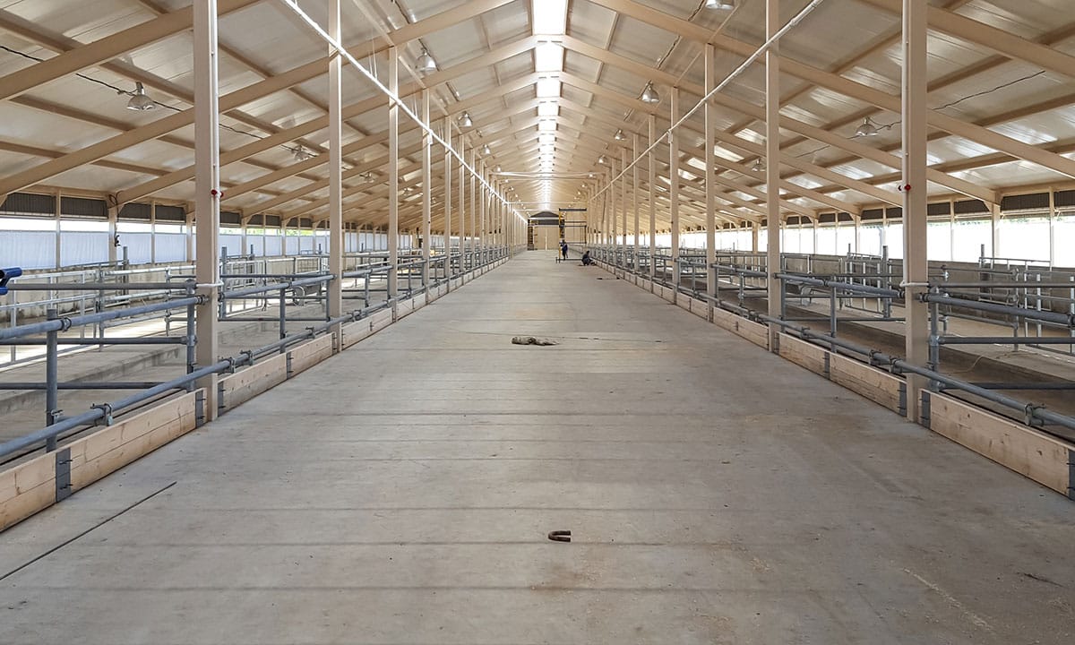 Barn after concrete finishing | Cimentiers Experts
